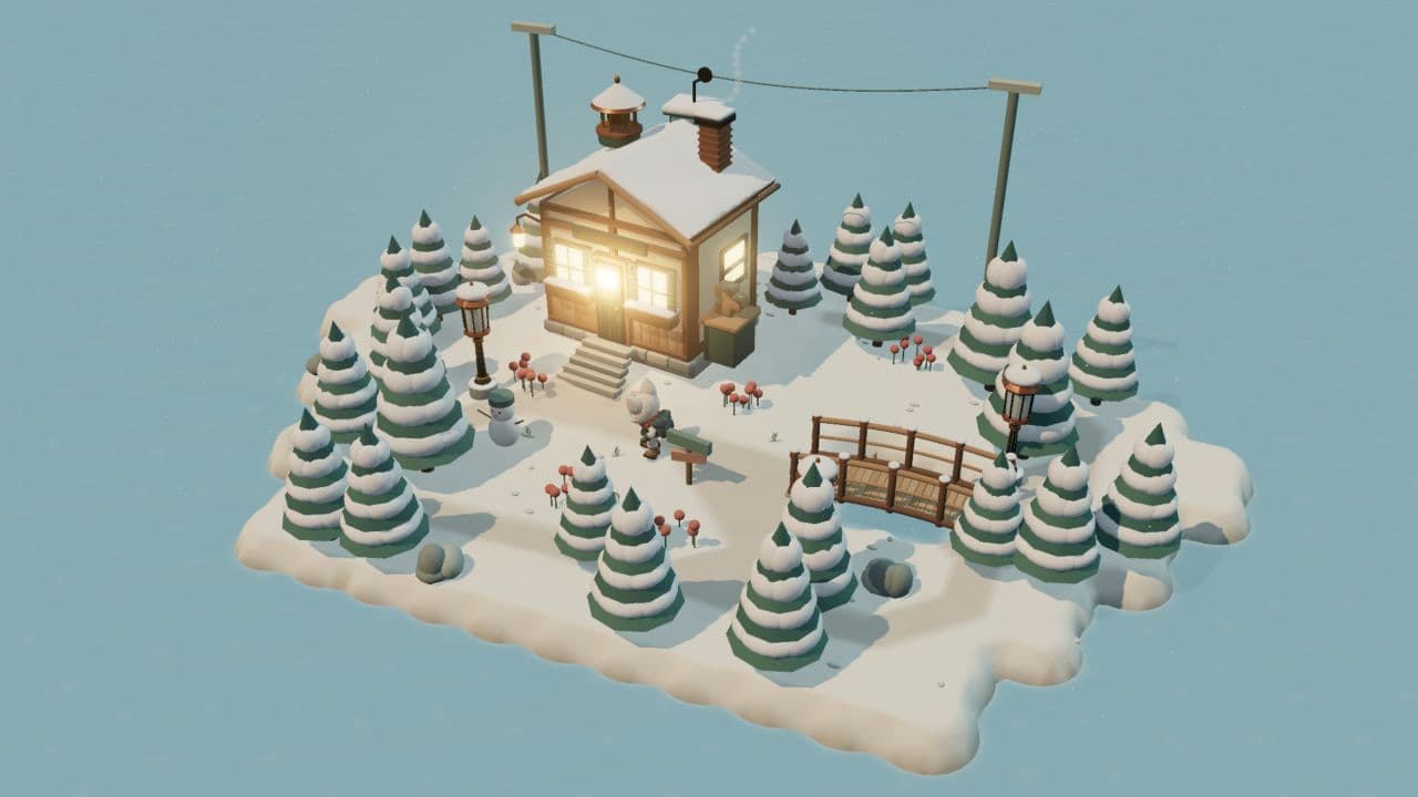 Snowbell’s snowy world in the workspace